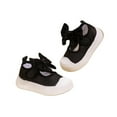 thumbnail image 1 of Luogg Girls Sneakers For Toddlers Spring Summer Bow Shoes Hook Loop Mary Jane Non Casual Walking Shoes Lightweight Comfortable Size 12-15 Months Black, 1 of 5
