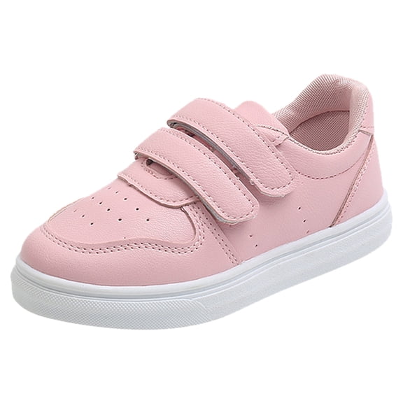Luogg Girls Sports Shoes Fashionable New Pattern Simple Solid Color Flat Bottom Thick Sole Comfortable Four Seasons Casual Shoes Size 2.5-3 Years Red