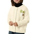 thumbnail image 1 of Luogg Girls' Sweater Autumn And Winter Knitted Baby Cardigan Pure Children's Foreign Style Solid Color Foreign Style Top (1Y 5Y) Girls Christmas Sweaters Size 3-4 Years, 1 of 4