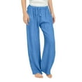 thumbnail image 1 of Luogg Girls Wide Leg Pants Elastic Waist Flowy Casual Trousers for Juniors Girls Jeans 12-13 Years, 1 of 5