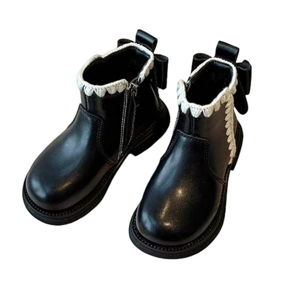 Luogg Girls' Winter Boots With Warm And Thick For Snow Weather On Casual Boots Suitable For Children And Teenagers Boots Waterproof Snow Boots for Girls Size 2-2.5 Years