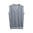thumbnail image 1 of Luogg Kids Boys Girls V Neck Vest Sweater Sleeveless Warm Knitted Pullover Knitwear Tops Girls Lightweight Sweaters Size 13-14 Years, 1 of 3
