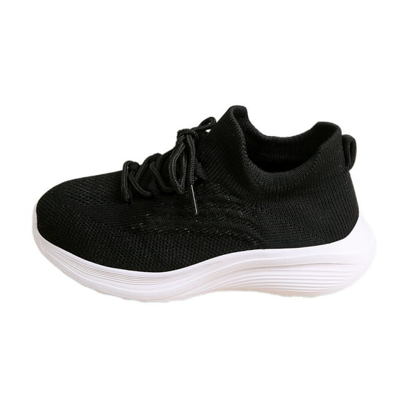 Luogg Kids' High Top Stretch Socks Shoes For Boys And Girls Breathable Knit Casual Sports Sneakers Soft Sole Outdoor Footwear Size 10.5-11 Years Black
