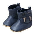 thumbnail image 1 of Luogg Leather Western Boots Cowboy Bootie Soft Sole Nonslip Crib Shoes For Baby Toddler Girls Boys Baby Winter Boots Size 12-15 Mouths, 1 of 5