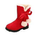 thumbnail image 1 of Luogg Snow Kids Fashion Cotton Baby Girls Shoes Boots Bowkont Boots Princess Baby Shoes Size 11-11.5 Years Red, 1 of 1