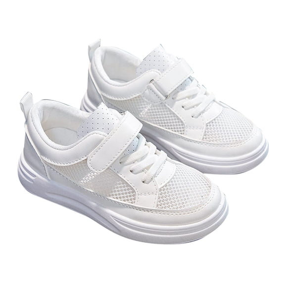 Luogg Spring And Summer New Mesh Breathable Non Slip Children's Casual Sports Shoes Size 5.5-6 Years White