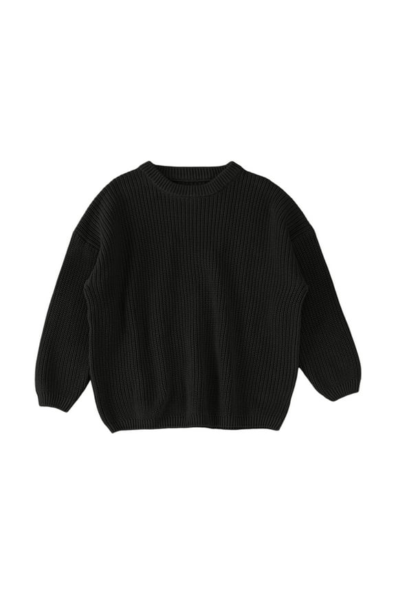 Toddler Baby Girl Boy Knit Sweater Round Neck Long Sleeve Pullover Sweatshirt Fall Winter Clothes Girls Pullover Sweaters Size 9-12 Months