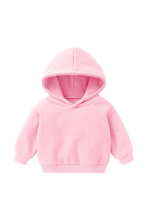 Toddler Boys Girls Pullover Sweatshirt Children Solid Plus Babies Hooded Color Top Girls Tops Girls Hooded Sweatshirts Size 18-24 Months