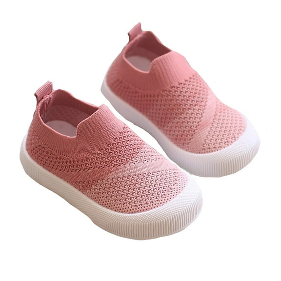 Luogg Toddler Boys Girls Sneaker Slip On Shoes Kids Lightweight Breathable Walking Shoes Size 2.5-3 Years Pink