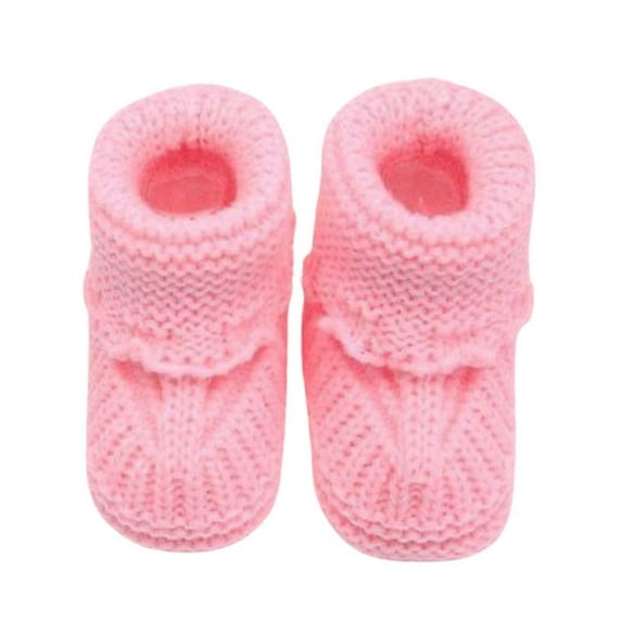 Luogg Toddler Newborn Baby Knitting Lace Crochet Shoes Buckle Shoes Size One Size Pink