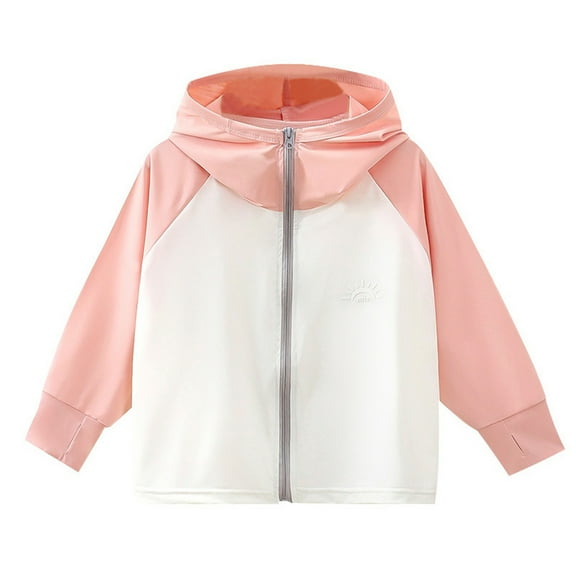Luogg Toddler Summer Boys Girls Lightweight Sunscreen Hoodie Toddler Summer Outwear Breathable Coat Jacket Girls Jacket Size 12-24 Months