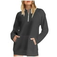 thumbnail image 1 of Luogg Women's Half Zip Pocket Hooded Sweatshirt Without Womens Long Sleeve Hoodie, 1 of 5