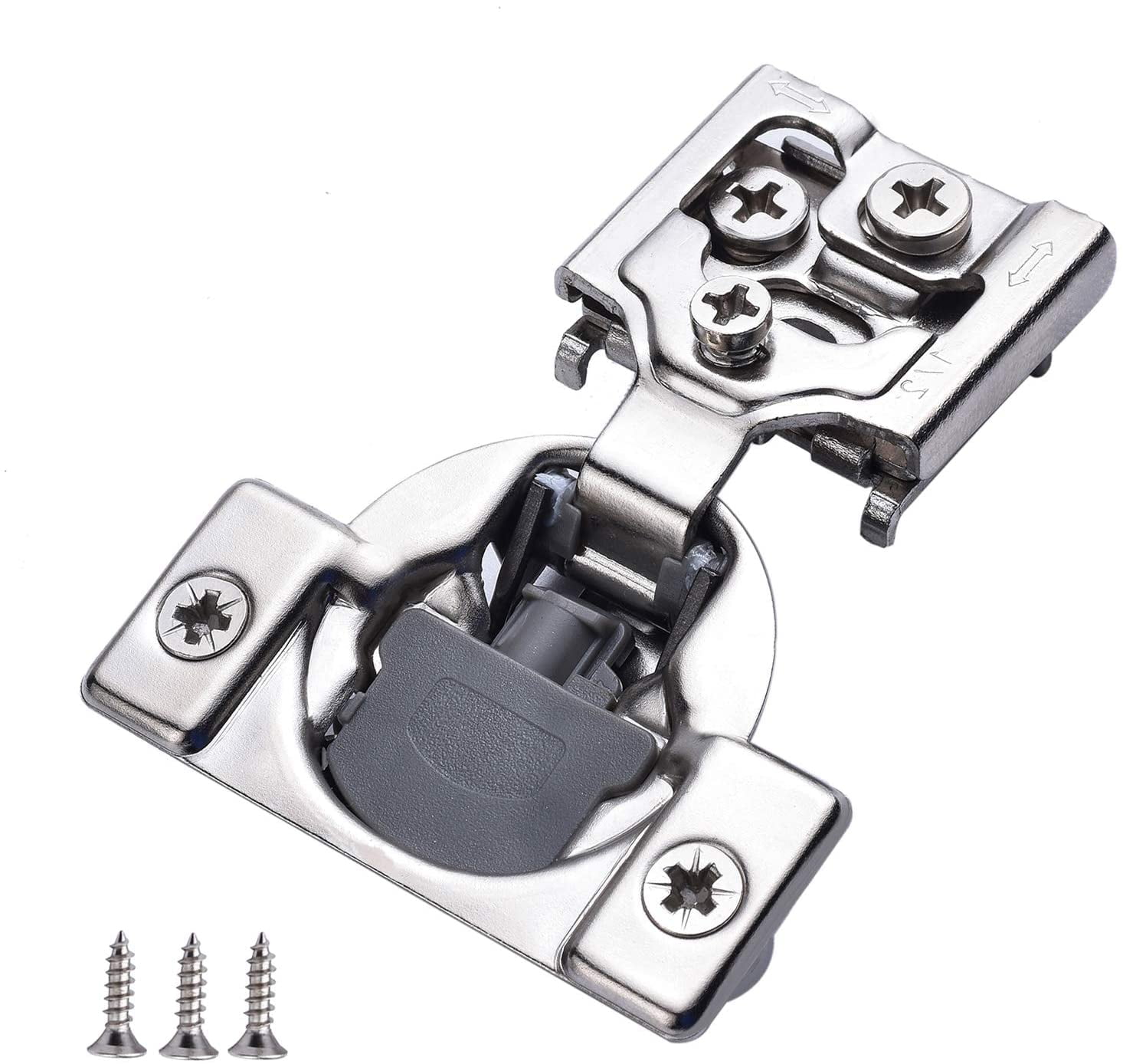 Luokim 10 Pack Soft Closing Hinges 1/2 inch Overlay Self