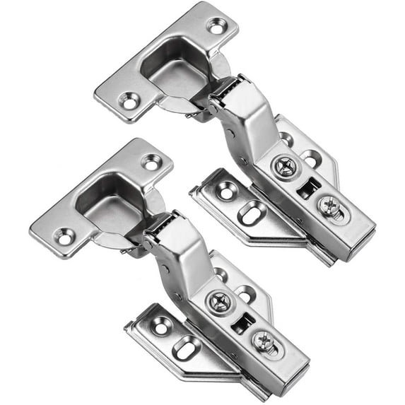 Luokim 4pcs Frameless Cabinet Door Concealed Hinges,Soft-Close,European Inset,Nickel Plated