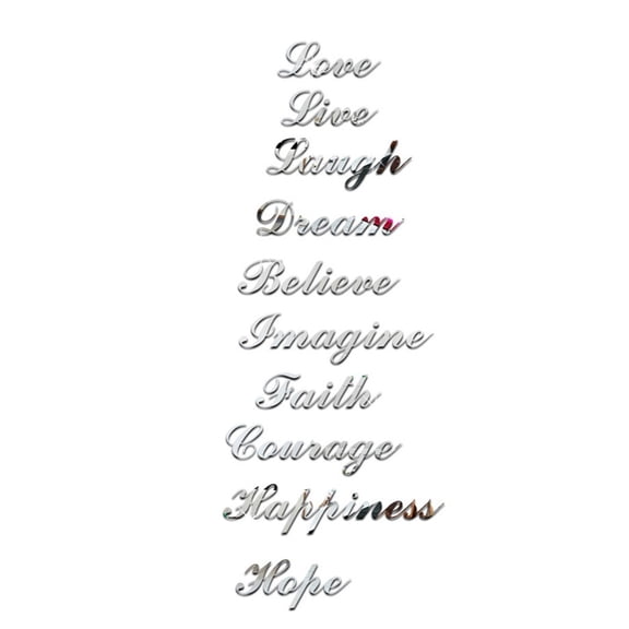 Luolandi 1 Set Wall Sticker Fashion Home Decor Mirror Effect Quote Word Art Removable Silver Stair Decals New Practical
