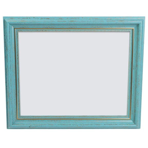 Luolandi 10 inch photo frame vintage look in blue and patterned yellow for photos 20 3 by 25 3 centimeters perfect for living room Blue