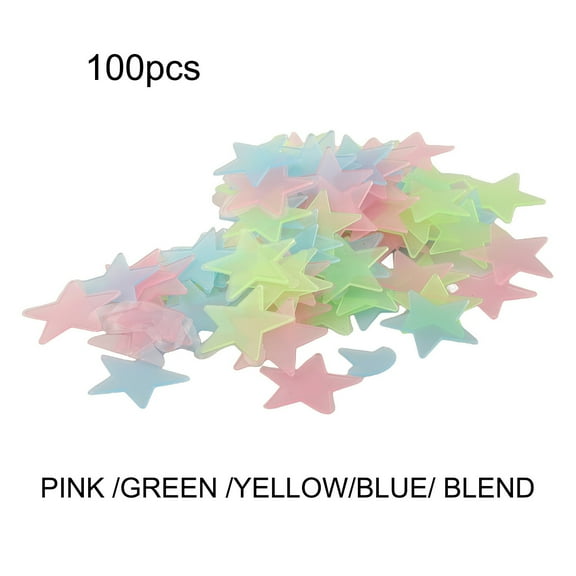 Luolandi 100Pcs Luminous 3D Stars Glow In The Dark Wall Stickers For Kids Baby Bedroom Ceilings Home Decor Fluorescents Star Stickers