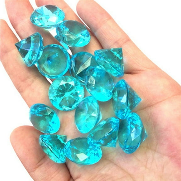 Luolandi 100pcs Acrylic Pirate Treasure Toy Diamonds Gems Birthday Party Give Away Gifts For Children Any Treasure Hunting Event blue