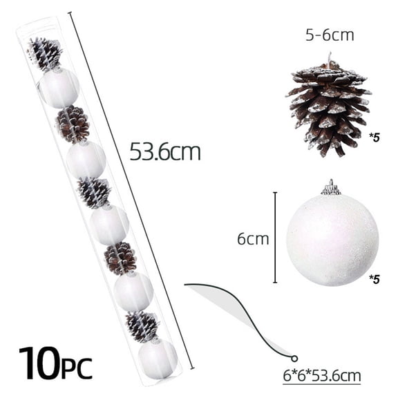 Luolandi 10pcs/set Christmas Pine Balls Christmas Tree Hanging Pendants Xmas Tree Hanging Bauble Xmas Decor For Home Navidad Noel