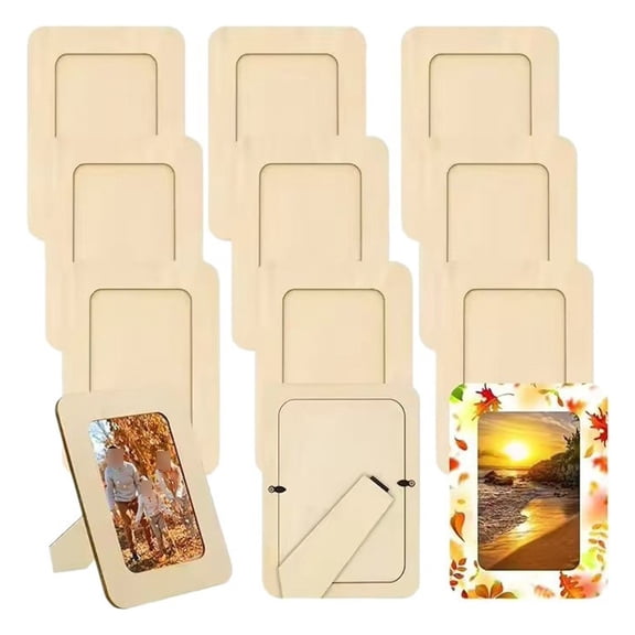 Luolandi 12 DIY Unfinished Wooden Picture Frames for Custom Crafts & Photo Displays