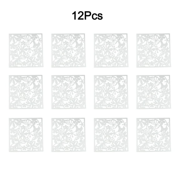 Luolandi 12pc Screen Hanging Panel Curtain Partition For Middle Partition DIY Art Decoration Hollow Flower Screen Partition white