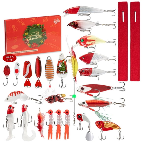 Luolandi 2026 Fishing Advent Calendar for Adult 24 Days Countdown Fishing Lures Set