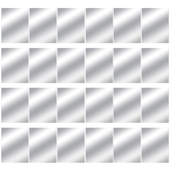 Luolandi 24PCS Acrylic Wall Stickers Flexible Mirror Panel Silver Home Decoration 10*15cm