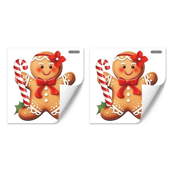 Luolandi 2Pcs Christmas Cookie Man Toilet Cover Sticker Toilet Lid Decals Wall Sticker