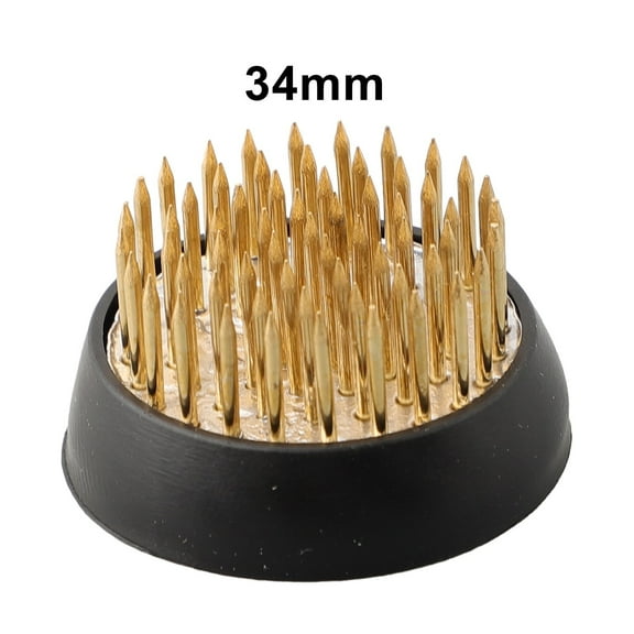 Luolandi 4.6x2cm/1.81x0.78" (DxH) Gold Pin Flower Frog Arranging Holder Small Ikebana Kenzan Pin Frog Arrangements For Pot Lid Vase 34mm