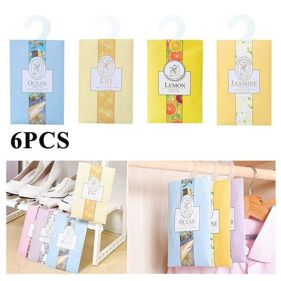 Luolandi 6pcs Natural Sachet Aromatherapy Bag Hanging Fragrant Sachet For Wardrobe Closet Car Fragrance Air Freshening Hanging Home Decor