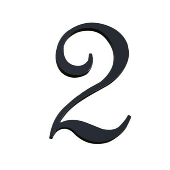 Luolandi 70mm Self Sticker Big Modern Door Numbers For Exterior House Apartment Plaque Mailbox Address Digits Sticker Signs Black Numbers 2