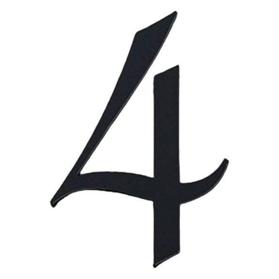 Luolandi 70mm Self Sticker Big Modern Door Numbers For Exterior House Apartment Plaque Mailbox Address Digits Sticker Signs Black Numbers 4