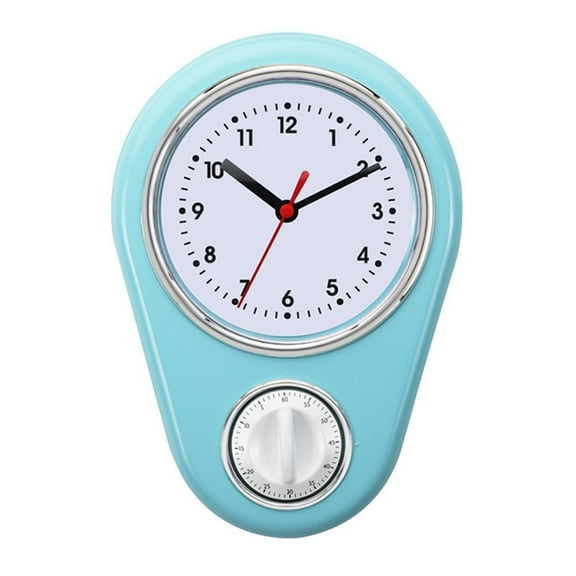 Luolandi 9 Inch Kitchen Timer Wall Clock Multifunction Quartz Clock Large Display Accurate and Easy Operation for Cooking Lake Blue