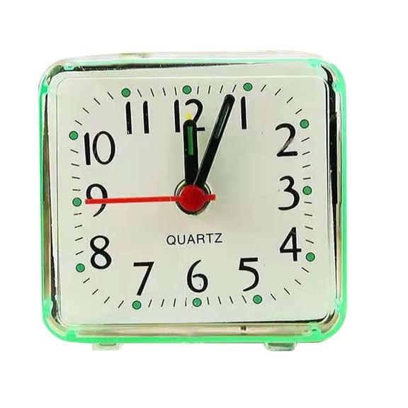Luolandi Alarm Clock SquareCrystal Alarm Clock Quartz Battery Operated For Bedside Bedside WakeUp With Beeping Sound Home Decor green