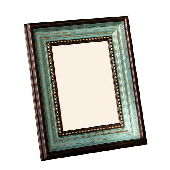 Luolandi Antique Peacock Blue Photo Frame: Versatile Display for Table & Wall! Blue