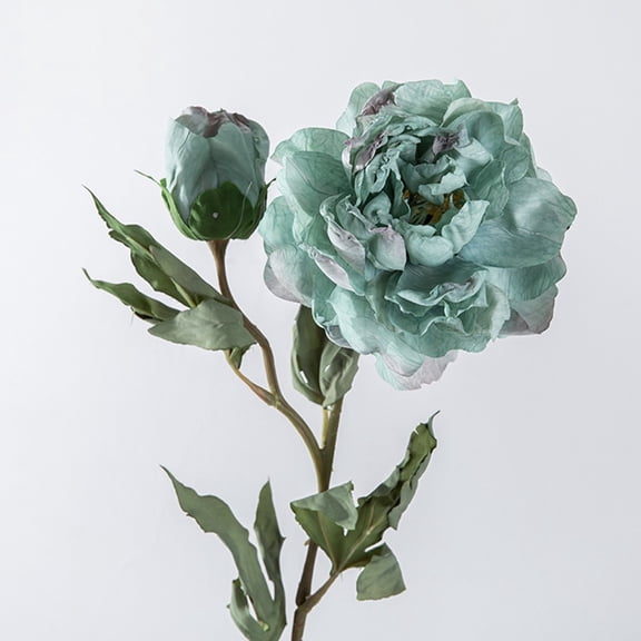 Luolandi Artificial flower 1 flower 1 bud dried burnt peony branch home decoration