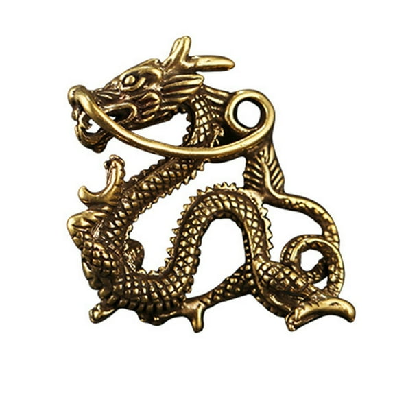 Luolandi Chinese Zodiac Dragon Ornament Craft Figurine Beast Dragon Statue Figurine Ornaments Antique Copper Mythical Crafts