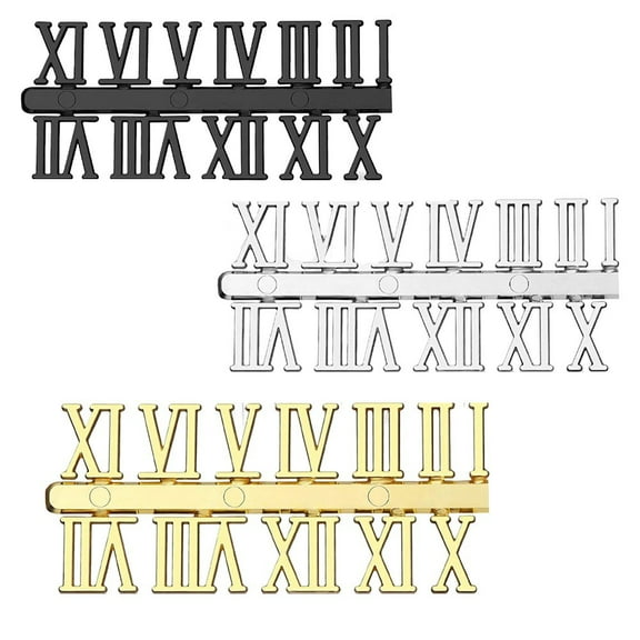Luolandi Clock Numerals Kit for DIY Digital Clock Arabic and Roman Numbers Set of 3 Roman numerals