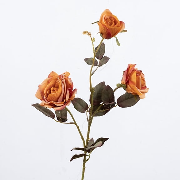 Luolandi Contemporary Dry Burnt Rose Artificial Flower to Complete Home Decoration orange