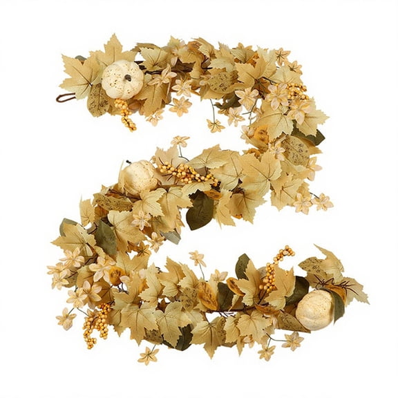 Luolandi Fall Harvest Thanksgiving Home Decor Plastic Pumpkin Vine Berries Garland 1.8 M