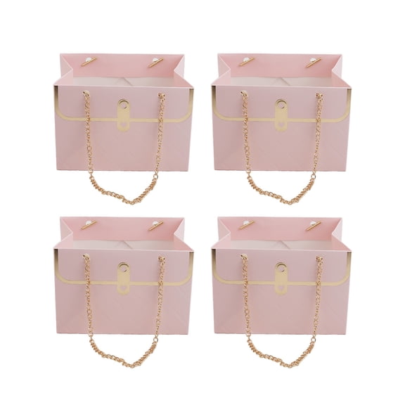 Luolandi Flower Gift Box Flower Tote Bag With Handle 4pcs Flower Gift Box Paper pink