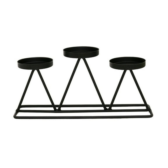 Luolandi Geometric Candle Holder Holder Party Table Triangle Black/gold Brand New Black