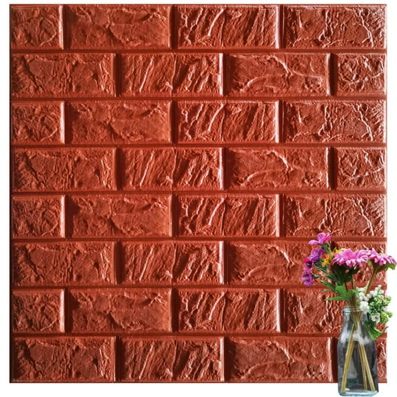 Luolandi Good Decoration Home Wall Decor Home Wall Decor Soft Foam Soft Foam Panels Tile Stone XPE Foam 3D Self-Adhesive Claret