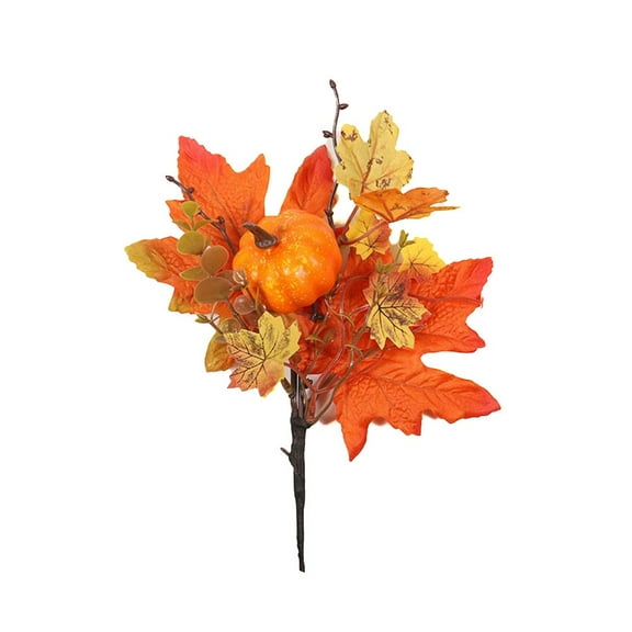 Luolandi Halloween Artificial Maple Leaves Home Decorations 2024 New Branch Fake Fall Leaves Stems Plants Thanksgiving Autumn Ornaments C