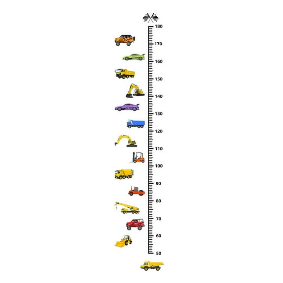 Luolandi Height Stickers Construction Vehicle Tower Crane For Kids Room Kindergarten Baby Measuring Height Ruler Wall Stickers Boys Gift