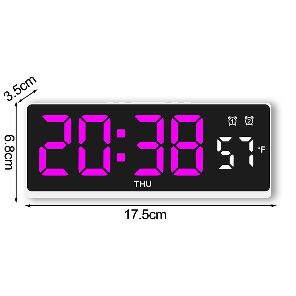 Luolandi LED alarm clock with 2 alarms, temperature display and 5 ...