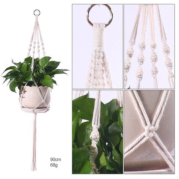 Luolandi Modern Garden Decor Macrame Plant Hanger for Flower Pots without Basin 2#
