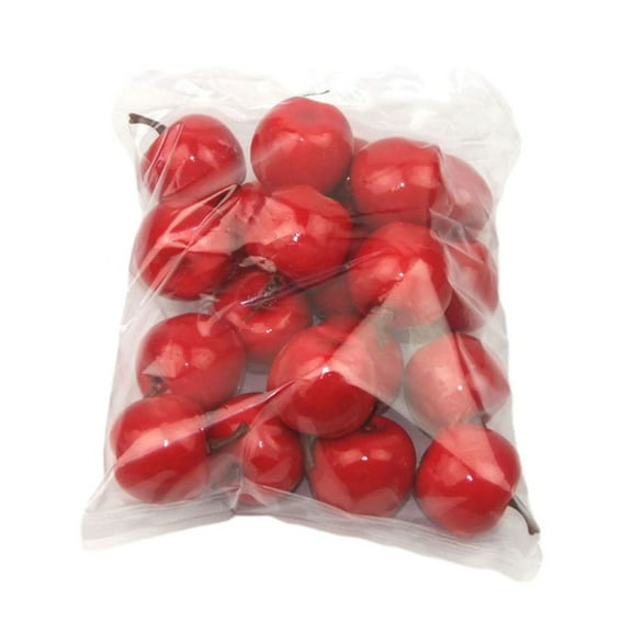 Luolandi New Variety Artificial Fruits Plastic Fake Fruit Kitchen Table DIY Home Kitchen Decoration Party Supplies Red apple
