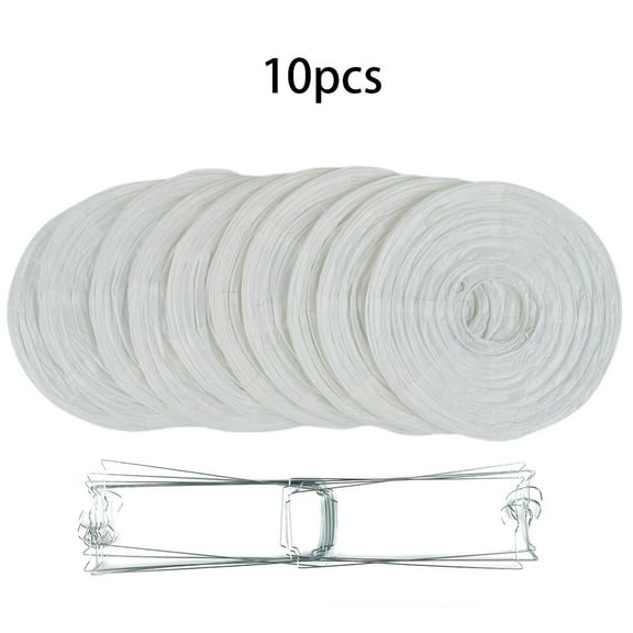 Luolandi Party Wedding Banquet Paper Lantern Lanterns White 10pcs DIY Lampion Decoration