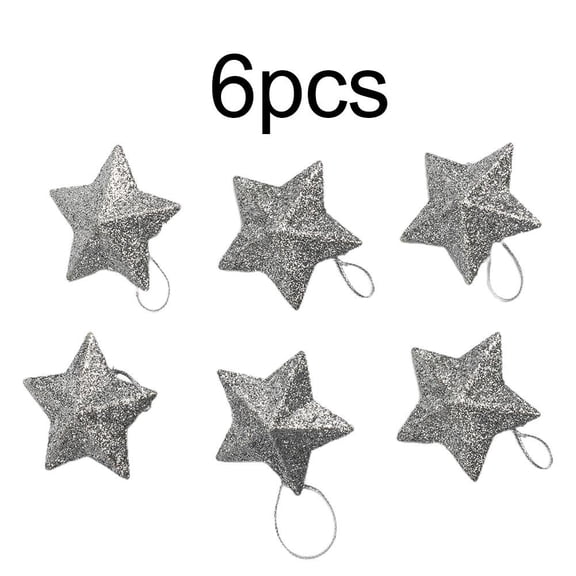 Luolandi Pendant Xmas Hang Decor Indoor 5x5cm Decoration Good-looking Hanging Merry Christmas Tree Pentagram Plastic Small Golden Star Silver